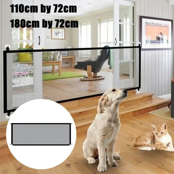 1Set Pet Barrier Fences Mesh Dog Gate Folding Stairs