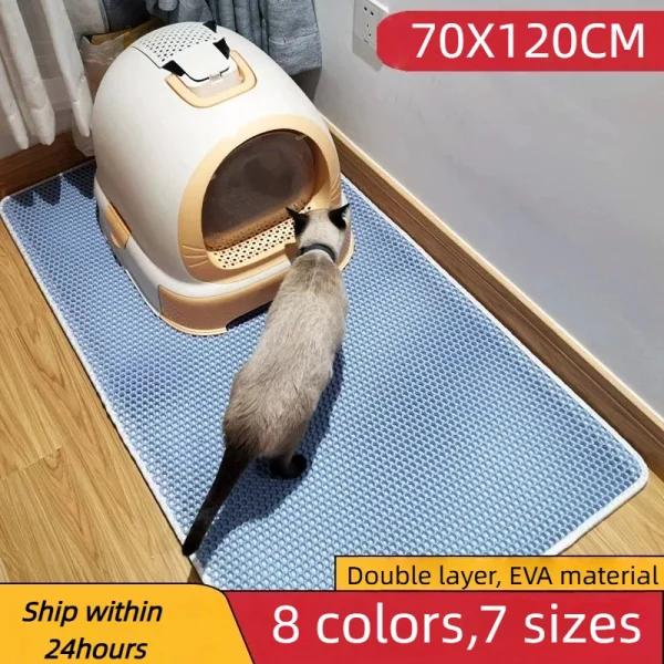 Cat Litter Mat 2-Layer Design Premium Sand Trapping Technology Waterproof