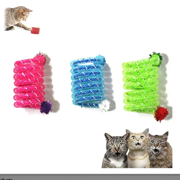 Cat Toys Colorful Spring Cats Stick Interactive