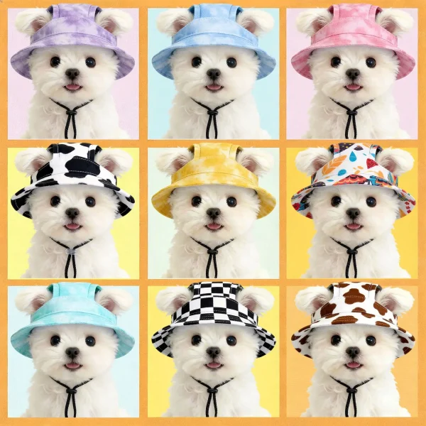 Pet Hats Cat Hat with Ear Holes Sunscreen
