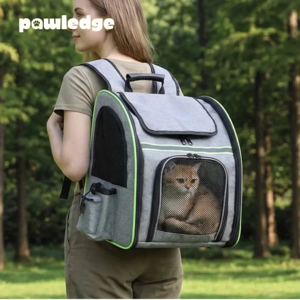 Expandable Pet Carrier Backpack, Breathable Large Capacity Travel Bag, Outdoor Hiking Backpack