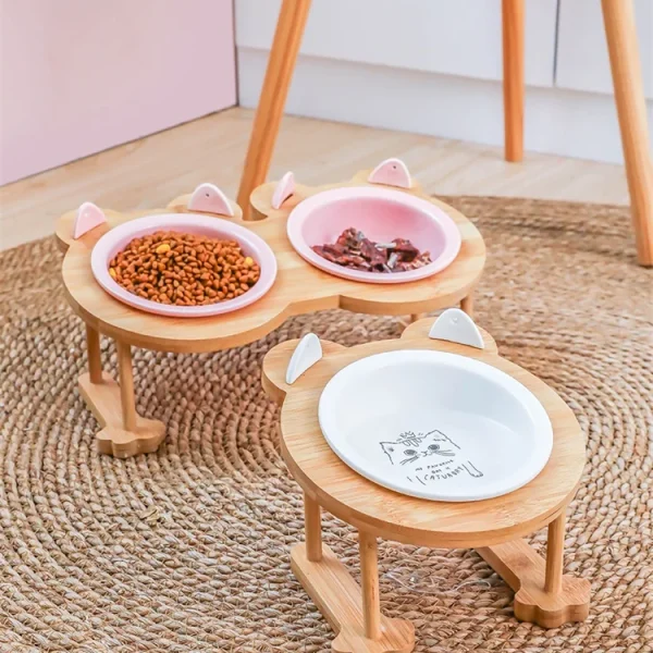 Ceramic Cat Bowl Dog Bowl Single And Double Pet Bowl Cat Dog Feeder