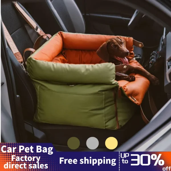 Pet Outing Luxury Faux Leather Dog Car Seat Waterproof