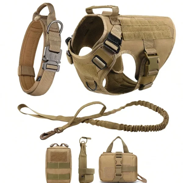 Large Dog Collar Dog Harness And Leash Set Pet Vest Tactical German Shepherd Harnesses For Small Dogs