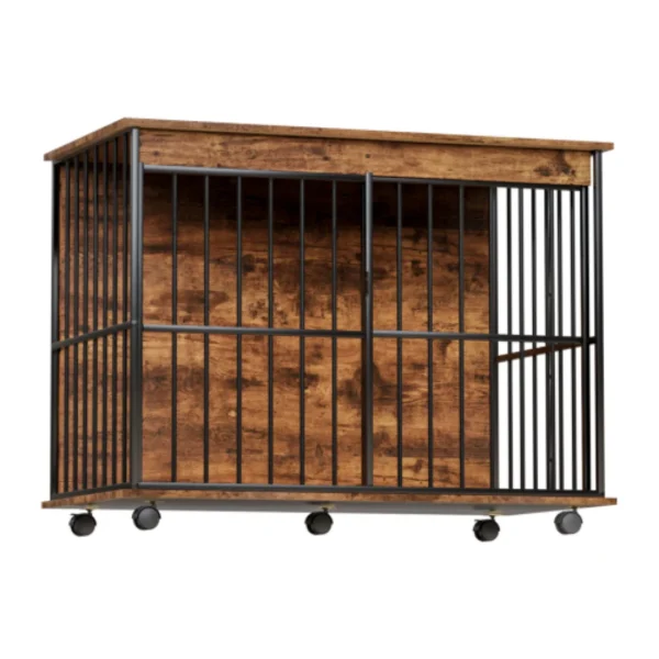 Large Dog Crate Furniture with Sliding Door Easy Assembly